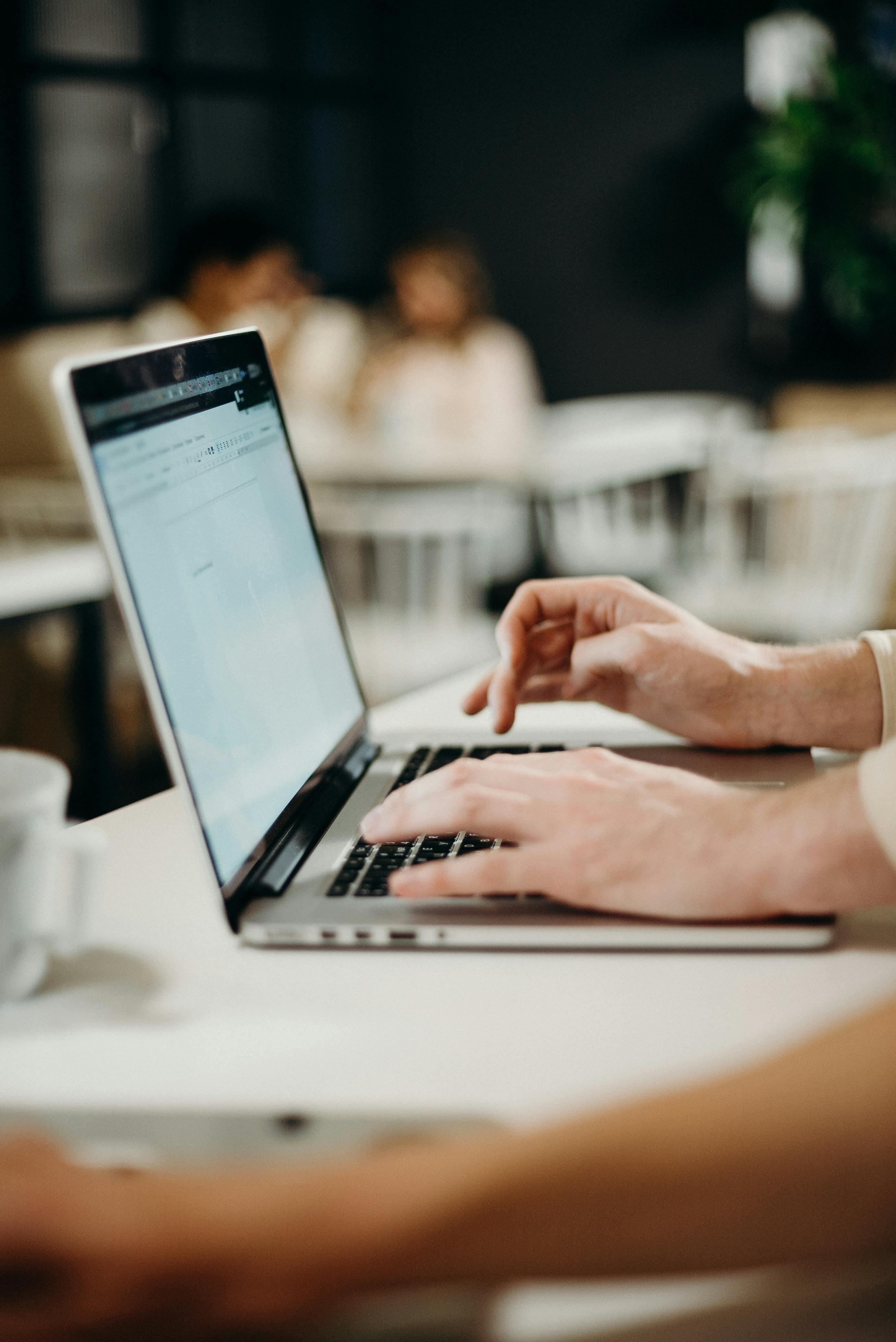 a person using a laptop